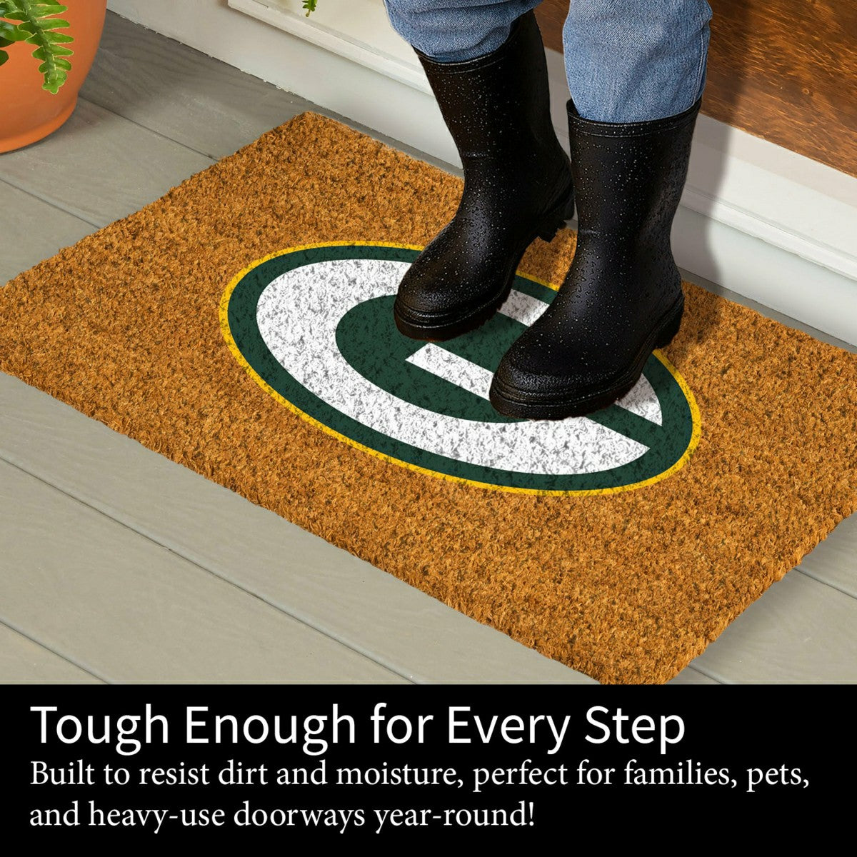 Coir Mat, 16"x28", Green Bay Packers, NFL