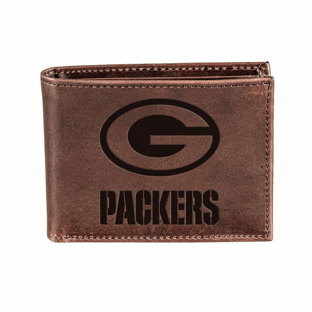 Green Bay Packers, Bi-Fold Wallet, Brown, CH, 100% Genuine Leather, NFL, Home