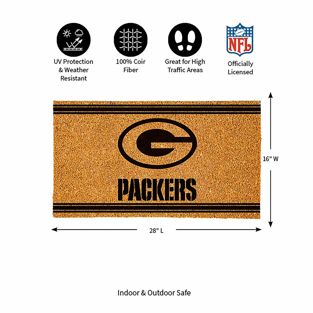 Green Bay Packers, Coir Mat 1C, NFL