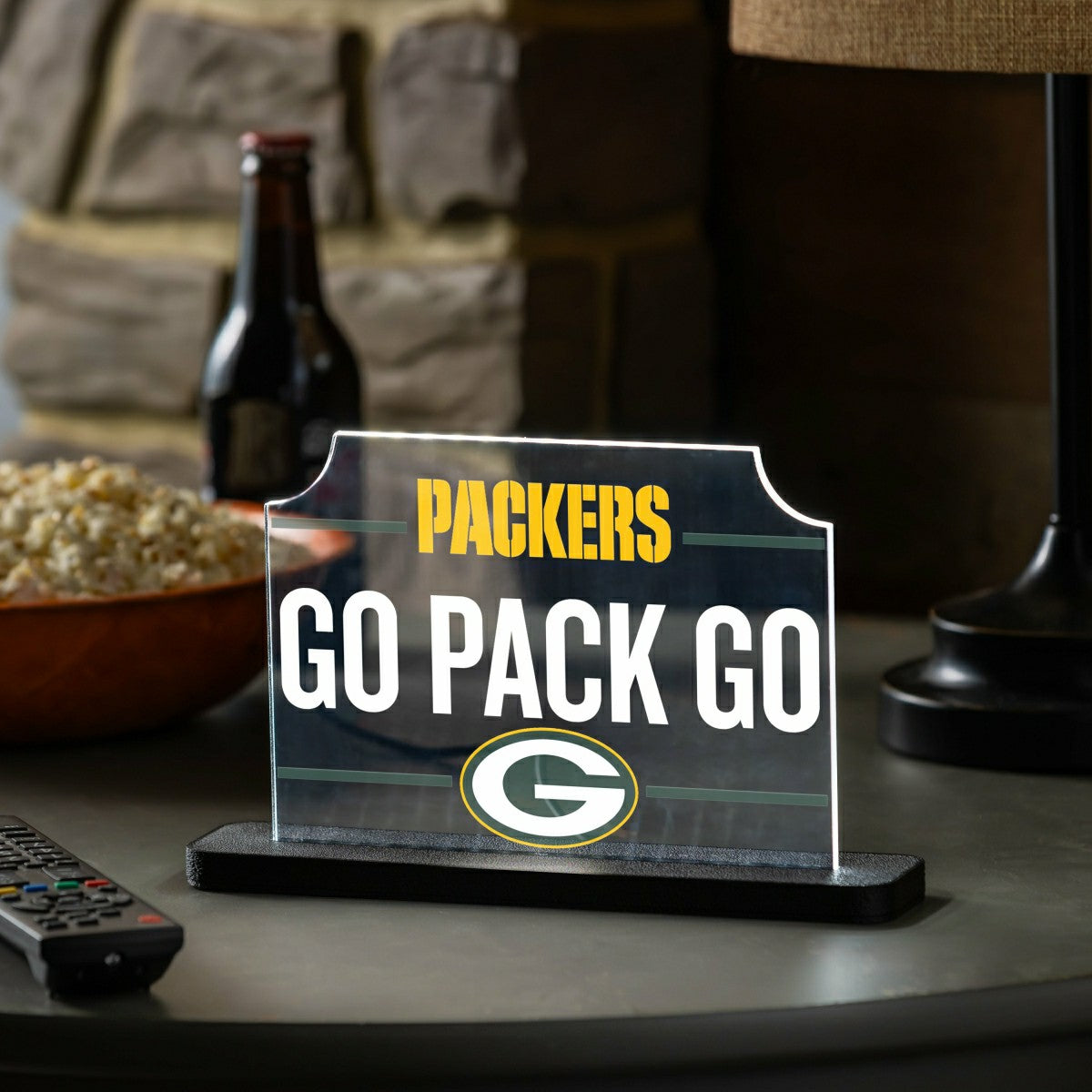 Green Bay Packers NFL Football Rectangle Desklite LED Decor, NFL, Home