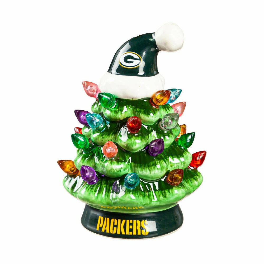 4" Mini LED Tabletop Christmas Tree, Set of 2, Green Bay Packers, NFL, Home