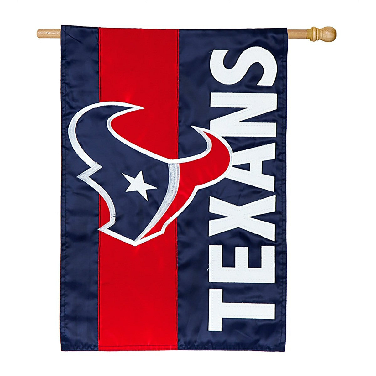 Double-Sided Embellished NFL Team Pride Applique House Flag, Houston T, NFL, Home