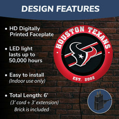 Houston Texans, Metal Lite, Round, NFL