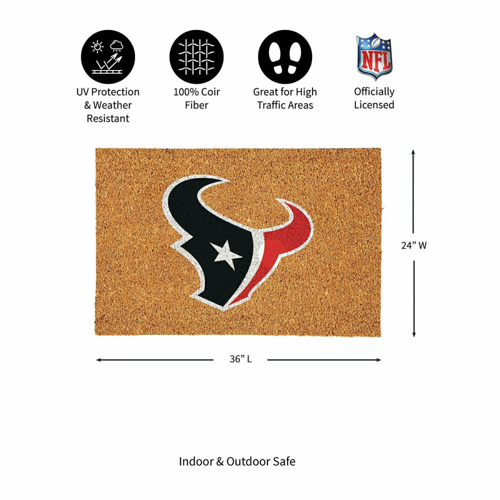 Houston Texans Large Full Color Coir Mat, 36"x24", NFL