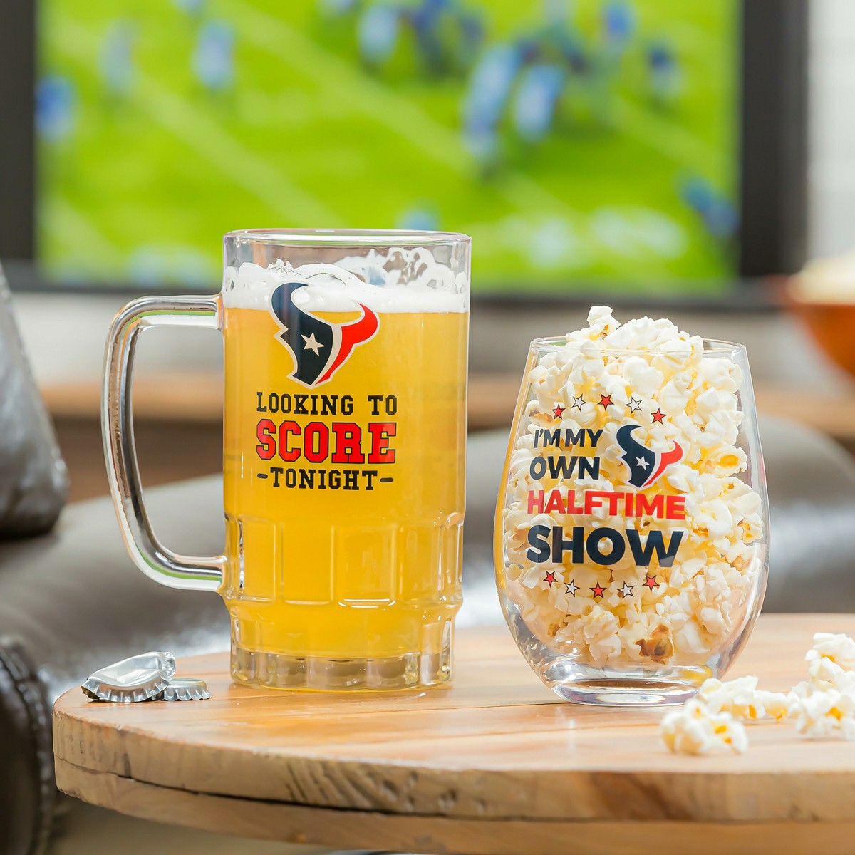Houston Texans, Stemless 17OZ Wine & Beer 16 OZ Gift Set, NFL