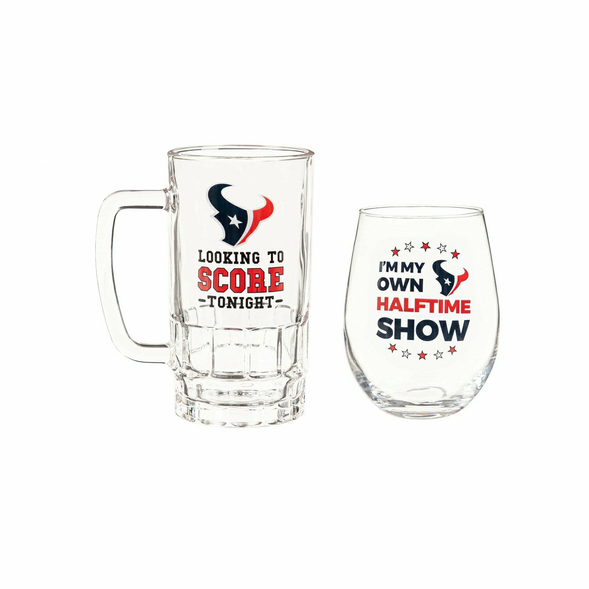 Houston Texans, Stemless 17OZ Wine & Beer 16 OZ Gift Set, NFL
