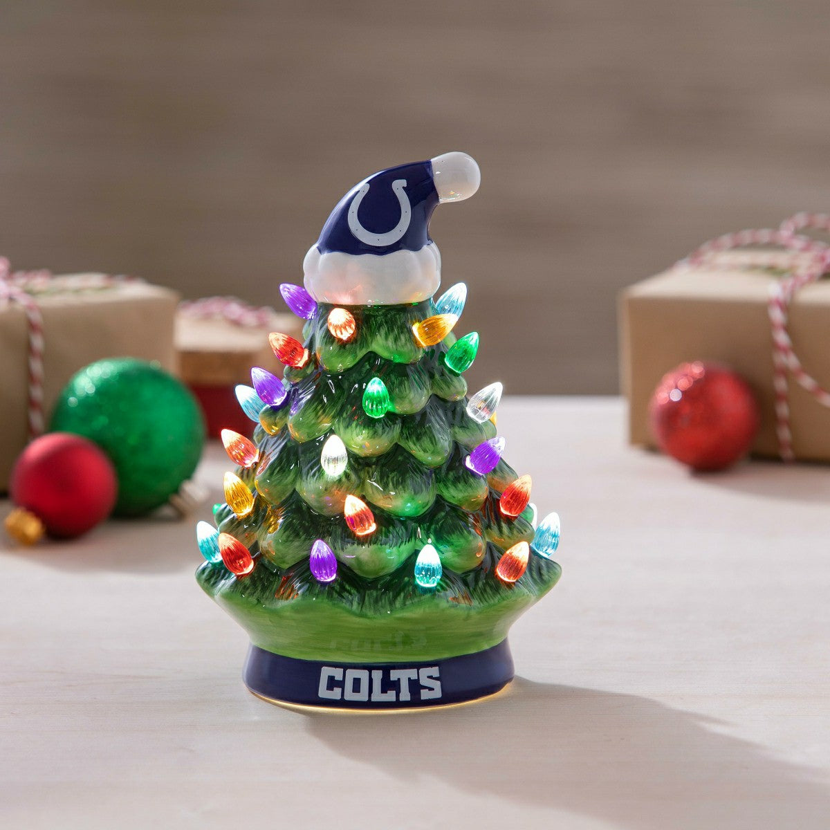 8" LED Ceramic Christmas Tree, Indianapolis Colts, NFL, Home