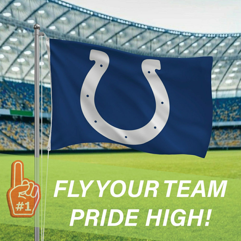 Indianapolis Colts Single Sided Flag w/ 2 Grommets, 3'x5', NFL, Home