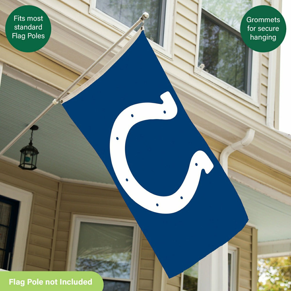Indianapolis Colts Single Sided Flag w/ 2 Grommets, 3'x5', NFL, Home