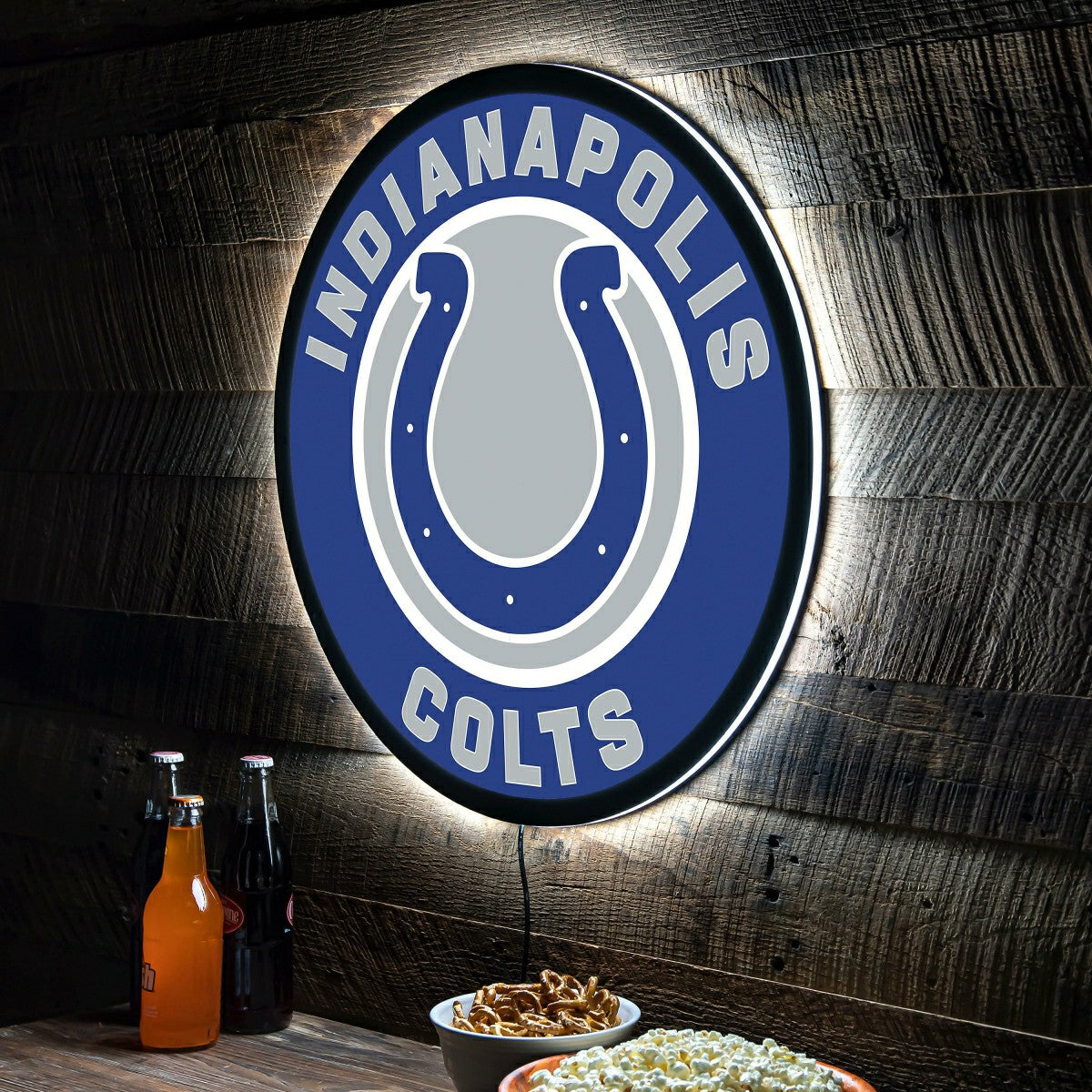 LED Wall Decor, Round, Indianapolis Colts, NFL, Home