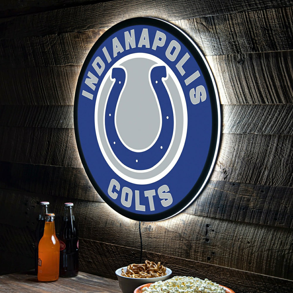 LED Wall Decor, Round, Indianapolis Colts, NFL, Home