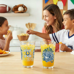 Indianapolis Colts 16oz Glass pint, Set of 2, NFL, Home