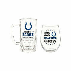Indianapolis Colts, Stemless 17OZ Wine & Beer 16 OZ Gift Set, NFL
