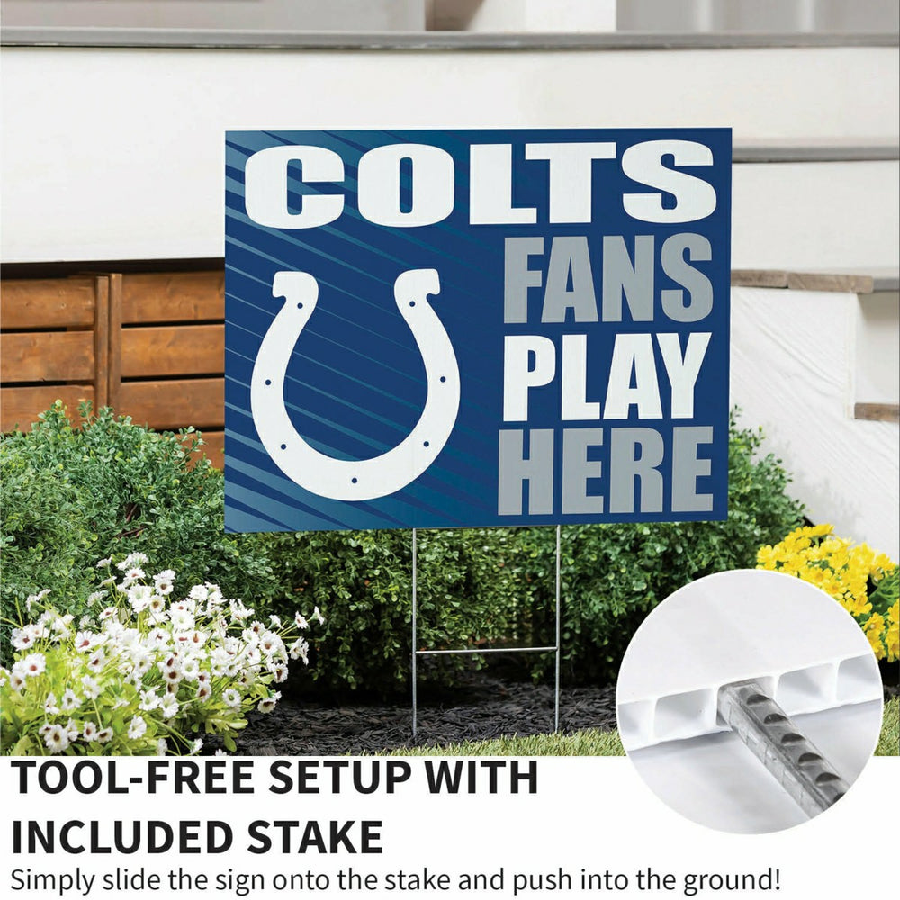 Indianapolis Colts Coroplast Yard Sign "Fans Play Here", NFL, Home