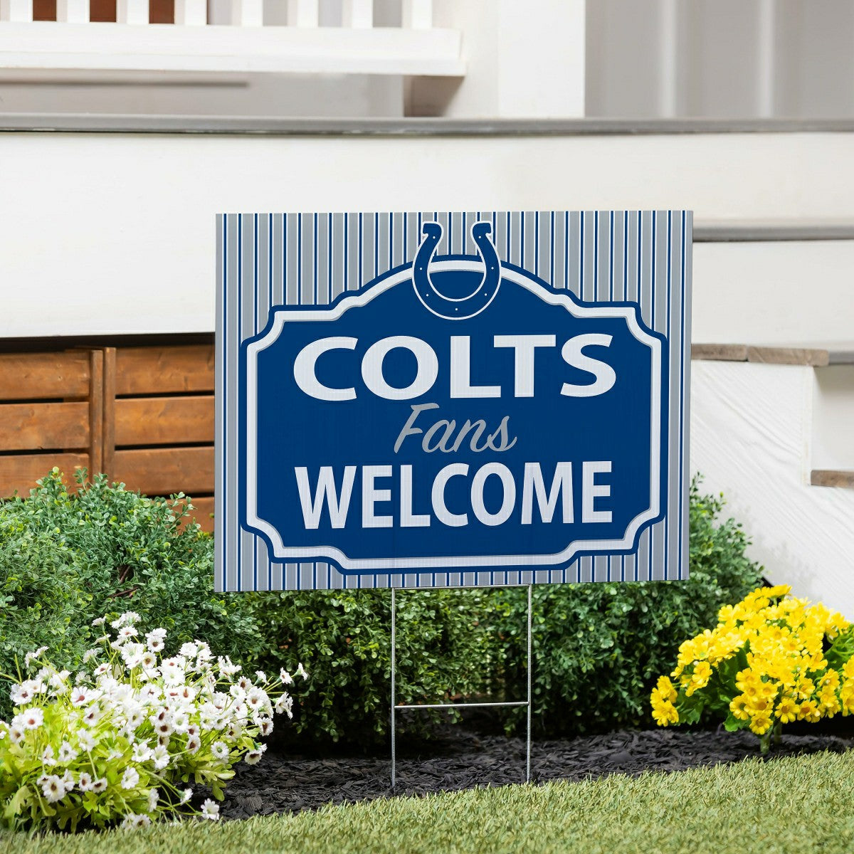 Indianapolis Colts Coroplast Yard Sign, "Fans Welcome", NFL, Home