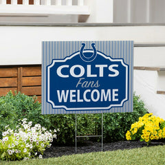 Indianapolis Colts Coroplast Yard Sign, "Fans Welcome", NFL, Home