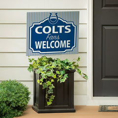 Indianapolis Colts Coroplast Yard Sign, "Fans Welcome", NFL, Home