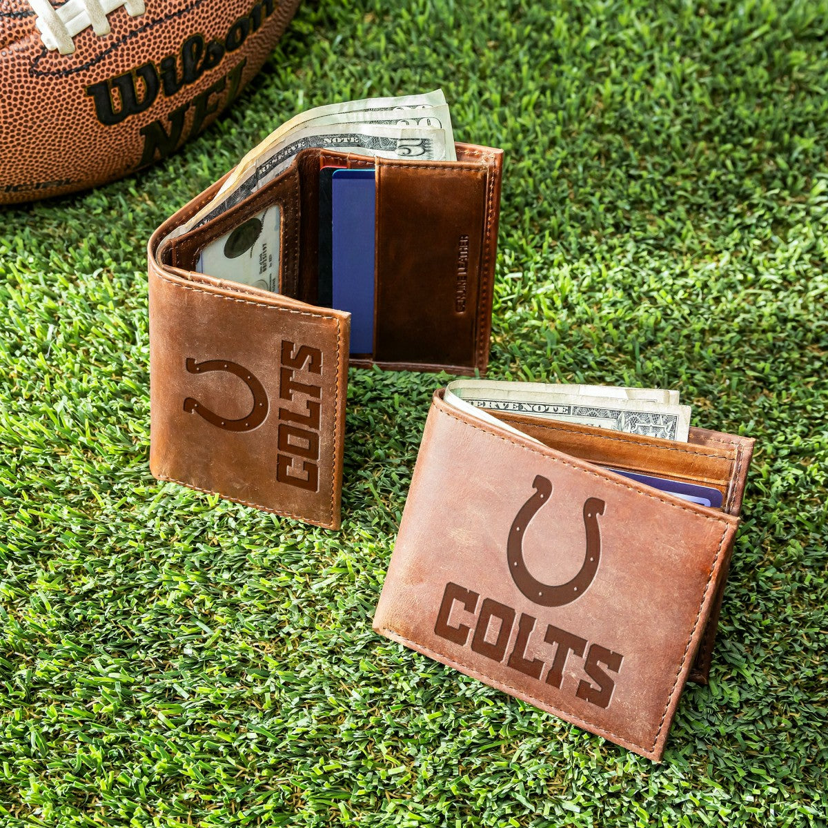 Indianapolis Colts, Bi-Fold and Tri-Fold Wallet Gift Set, Brown, NFL, Home