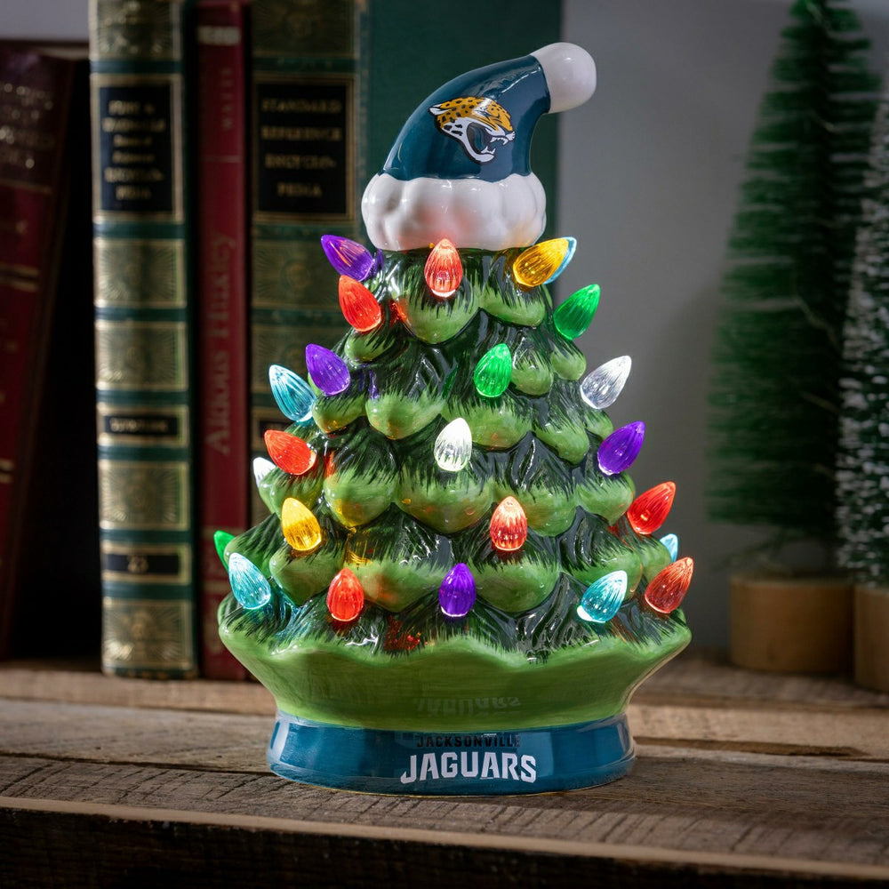 8" LED Ceramic Christmas Tree, Jacksonville Jaguars, NFL, Home