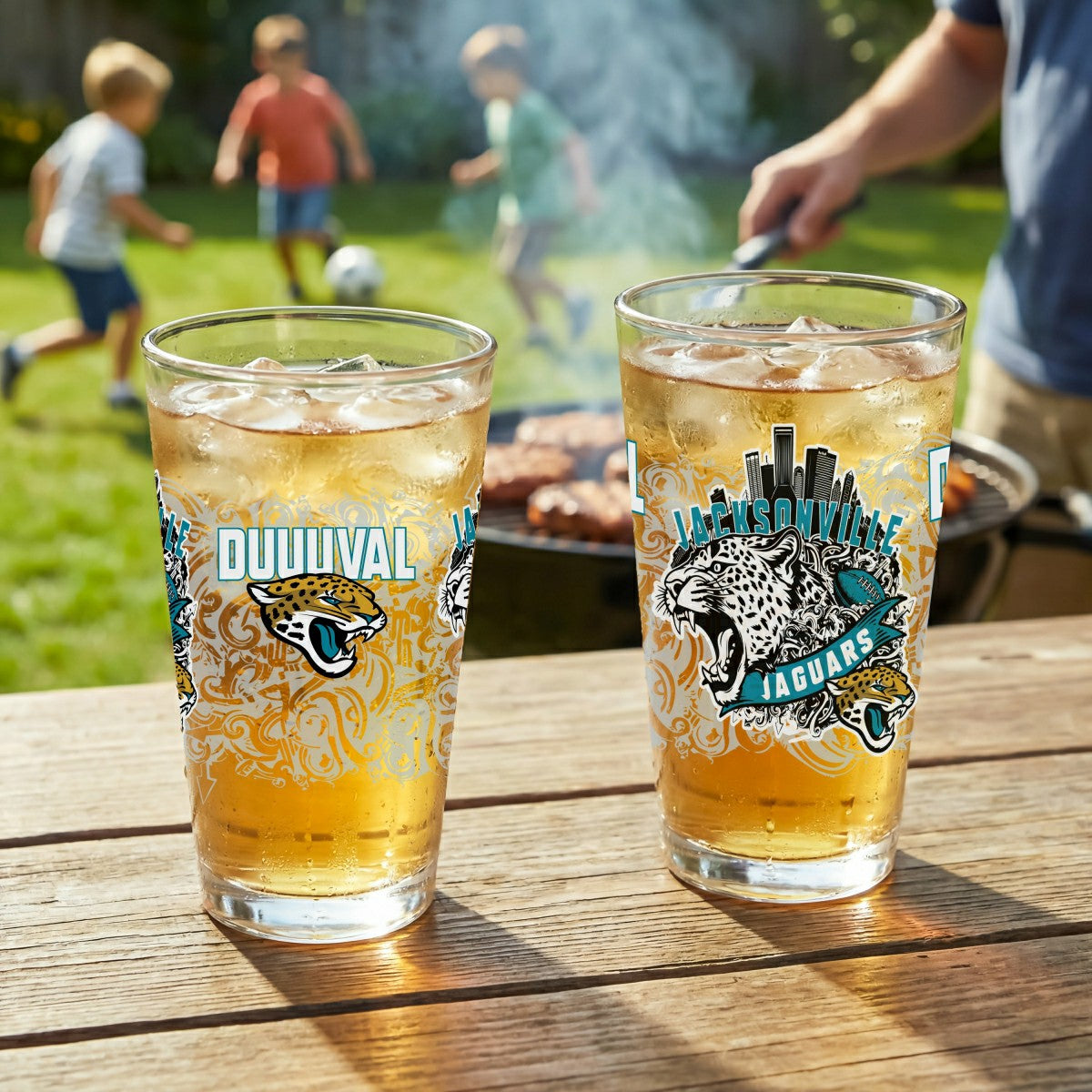 Jacksonville Jaguars 16oz Glass pint, Set of 2, NFL, Home