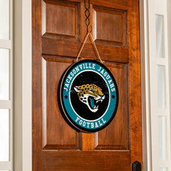 Jacksonville Jaguars Round Door Décor with Hanging Rope, 18x18, NFL, Home