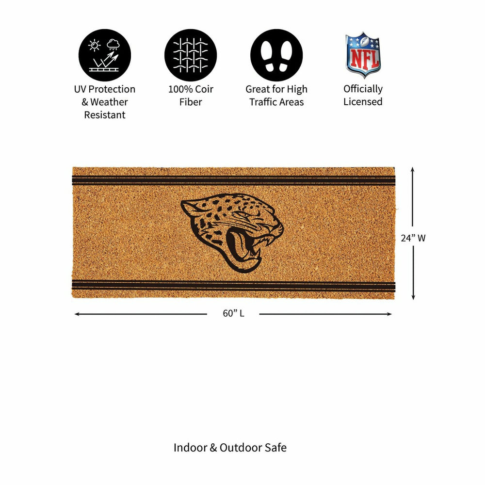 Jacksonville Jaguars Extra Large One Color Coir Mat, 60"x24", NFL