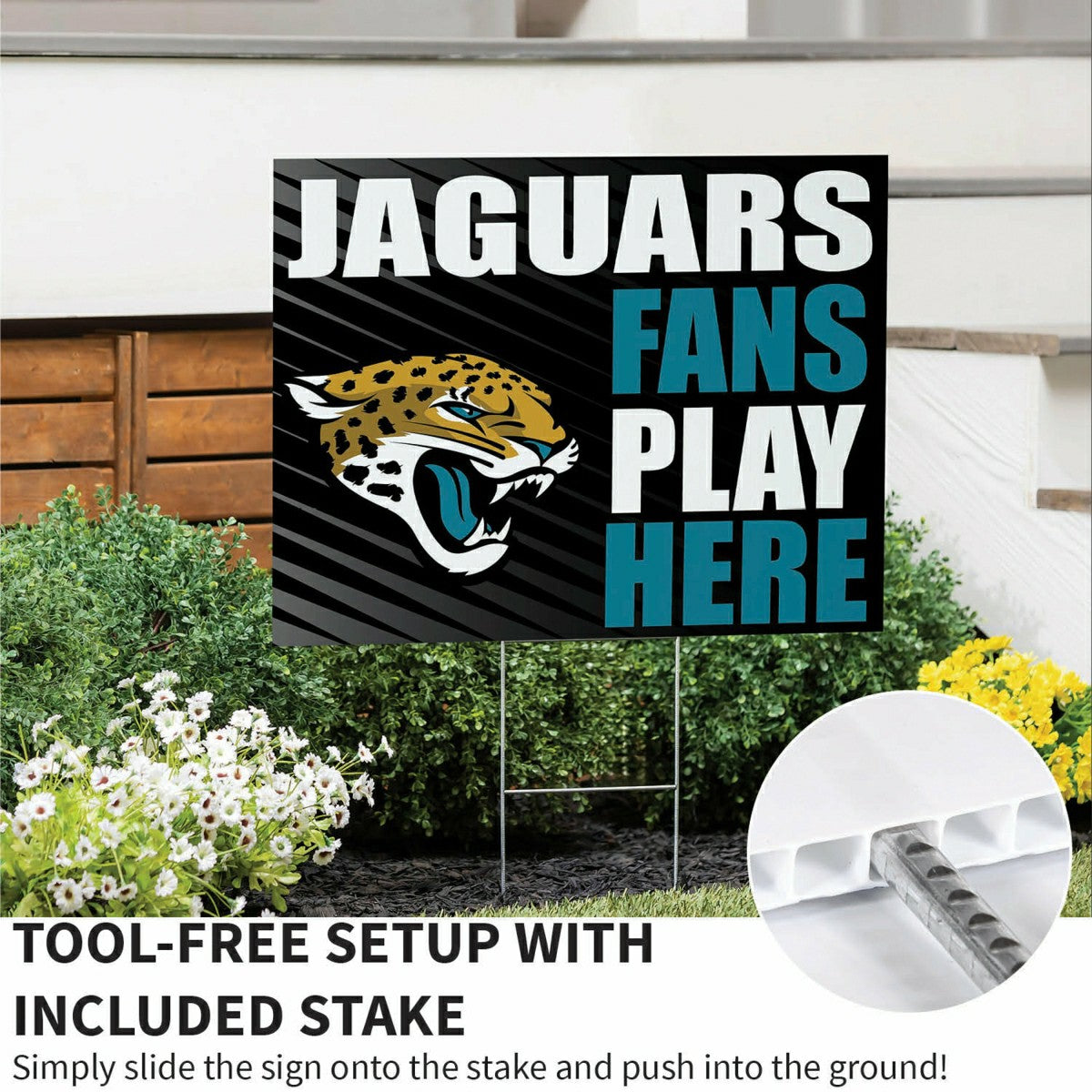 Jacksonville Jaguars Coroplast Yard Sign "Fans Play Here", NFL, Home