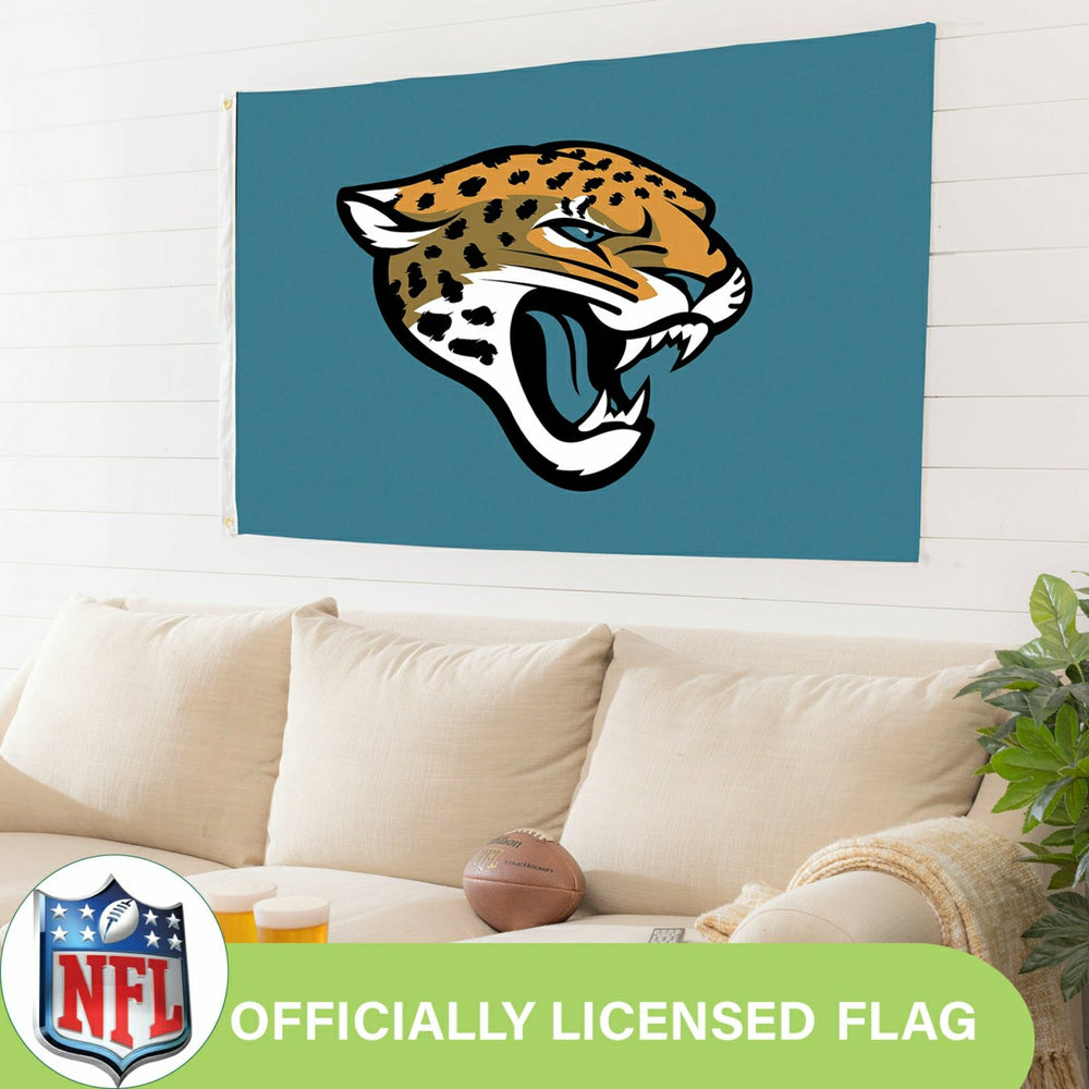 Jacksonville Jaguars Single Sided Flag w/ 2 Grommets, 3'x5', NFL, Home