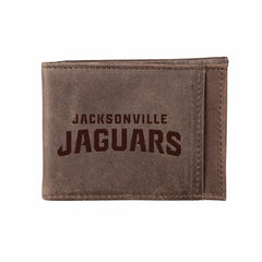 Front Pocket Wallet w/ RFID Blocking, Jacksonville Jaguars, Brown, NFL, Home