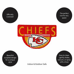 NFL Shaped Coir Door Mat, Chiefs, NFL