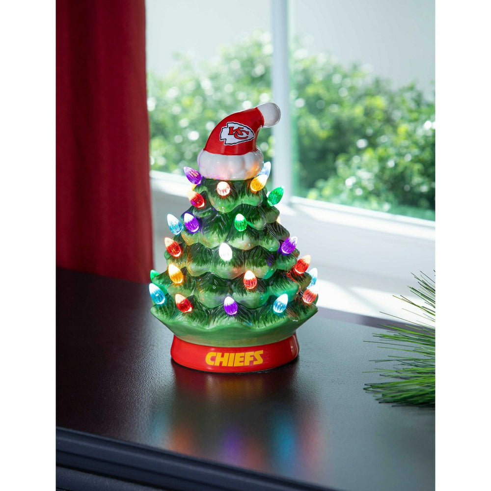 8" LED Ceramic Christmas Tree, Kansas City Chiefs, NFL, Home