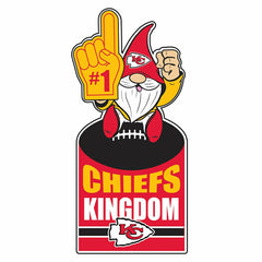 Kansas City Chiefs Gnome Metal Sign 10"L x 30"H, NFL, Home