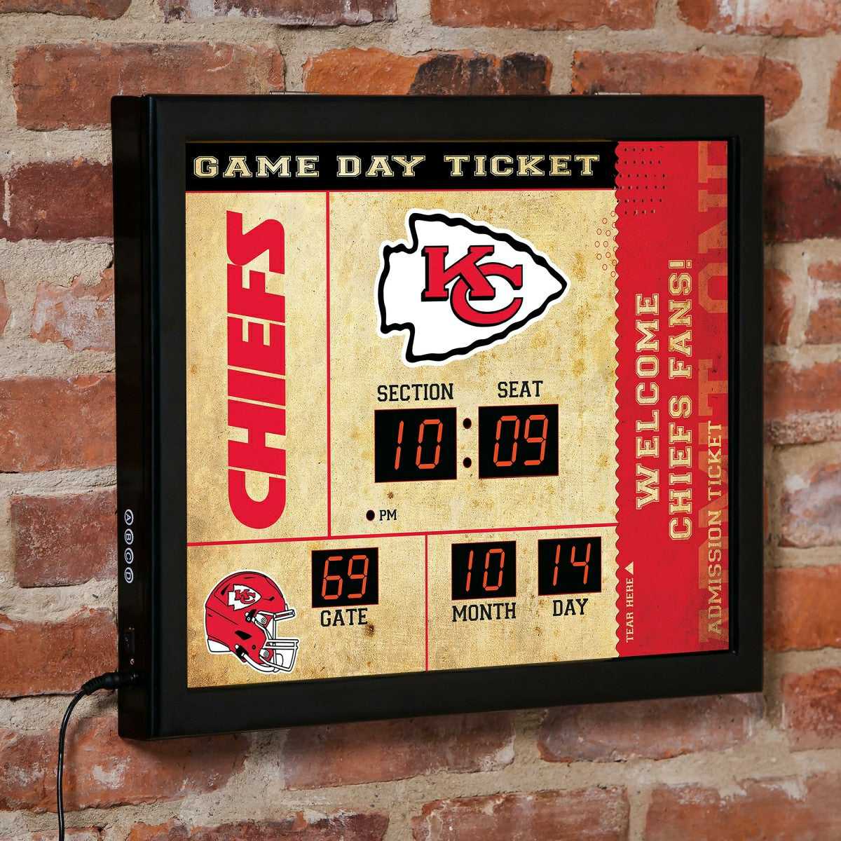 Scoreboard Wall Clock, Kansas City Chiefs, NFL, Home