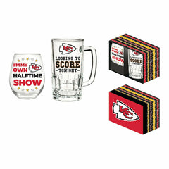 Kansas City Chiefs, Stemless 17OZ Wine & Beer 16 OZ Gift Set, NFL