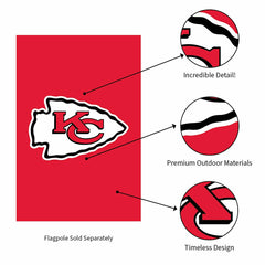 Kansas City Chiefs Applique House Flag, NFL, Home