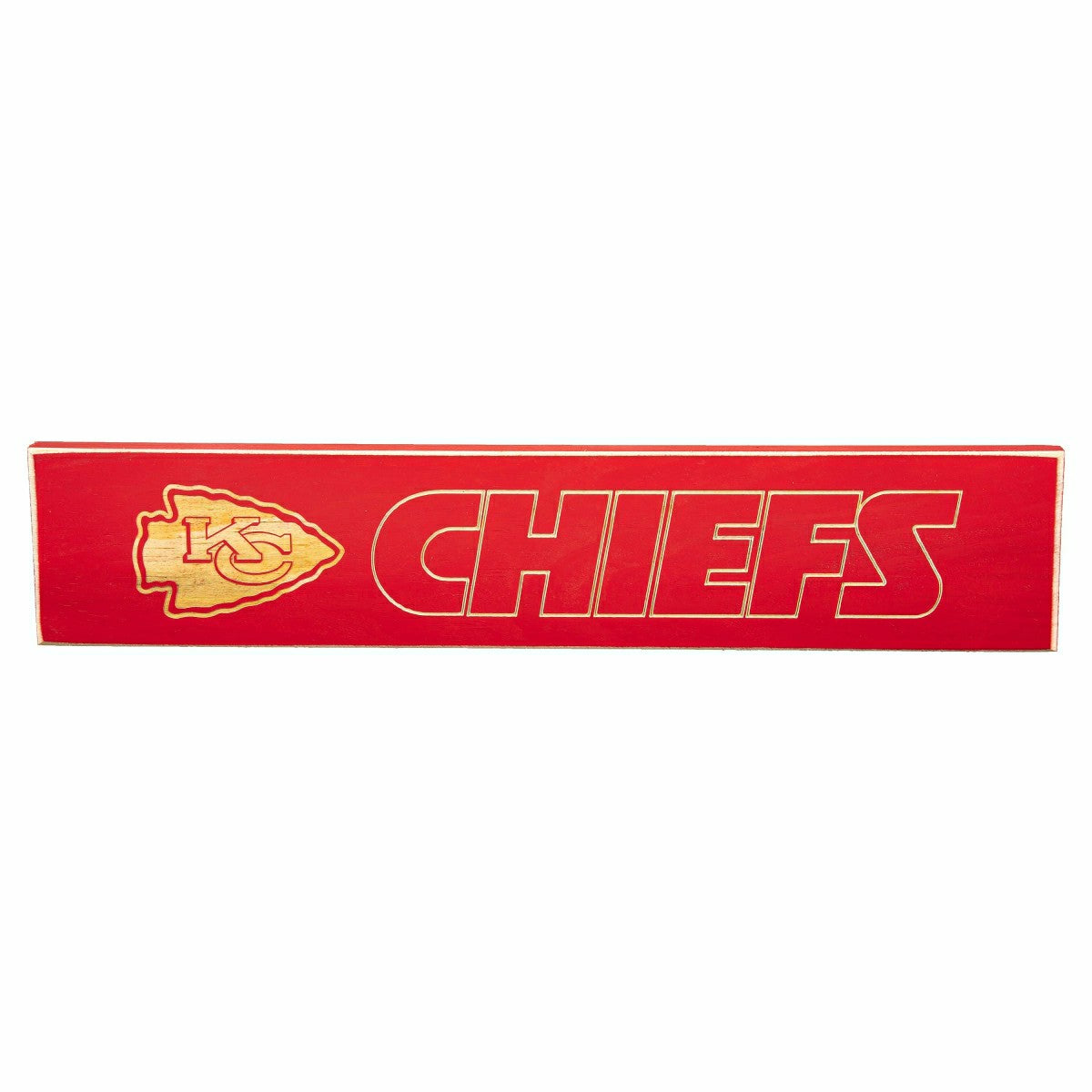 Kansas City Chiefs Engraved Wood Sign, 3.5" x 18", NFL, Home