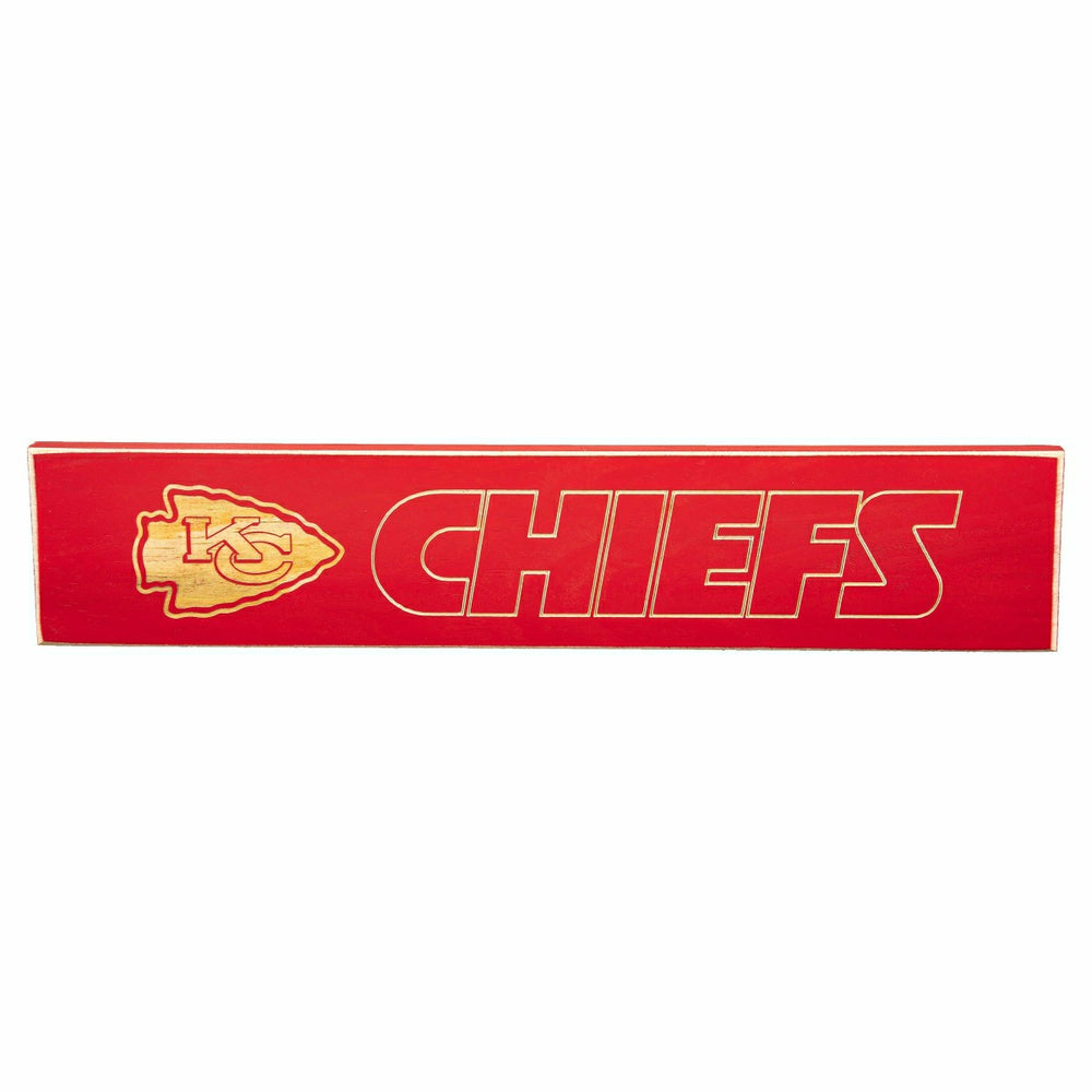Kansas City Chiefs Engraved Wood Sign, 3.5" x 18", NFL, Home
