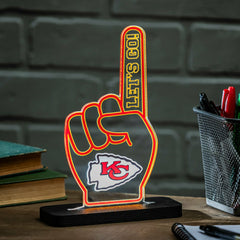 Kansas City Chiefs NFL Football Foam Finger Desklite LED Decor, NFL, Home