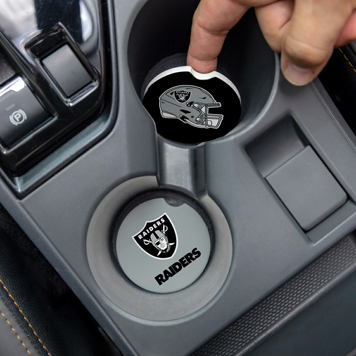 Las Vegas Raiders Car Coaster Set, 2pc, NFL