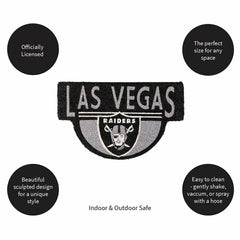 NFL Shaped Coir Door Mat, Raiders, NFL