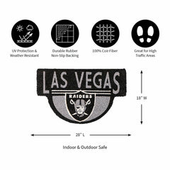 NFL Shaped Coir Door Mat, Raiders, NFL
