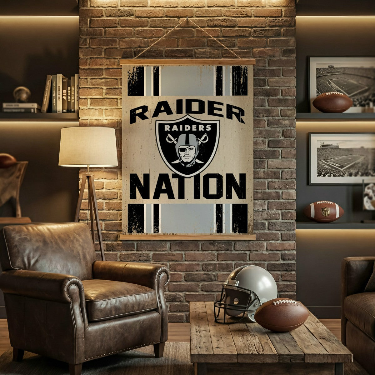 Las Vegas Raiders, Canvas Wall Tapestry, Large, 54x36, NFL, Home