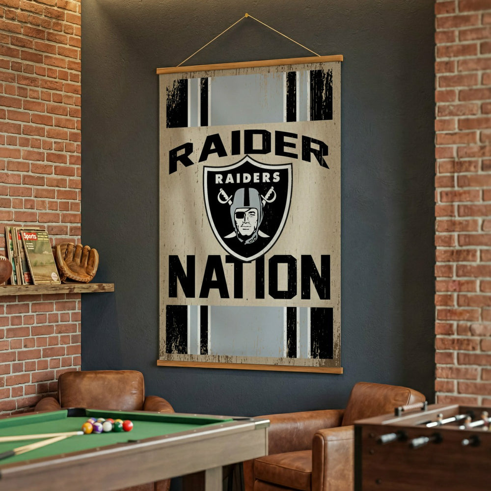 Las Vegas Raiders, Canvas Wall Tapestry, Large, 54x36, NFL, Home