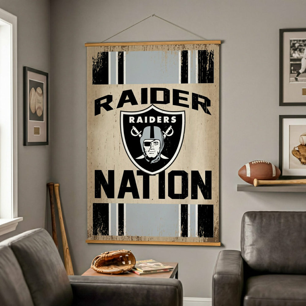 Las Vegas Raiders, Canvas Wall Tapestry, Large, 54x36, NFL, Home
