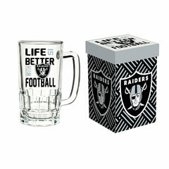 Glass Tankard Cup, with Gift Box, Las Vegas Raiders, NFL, Home