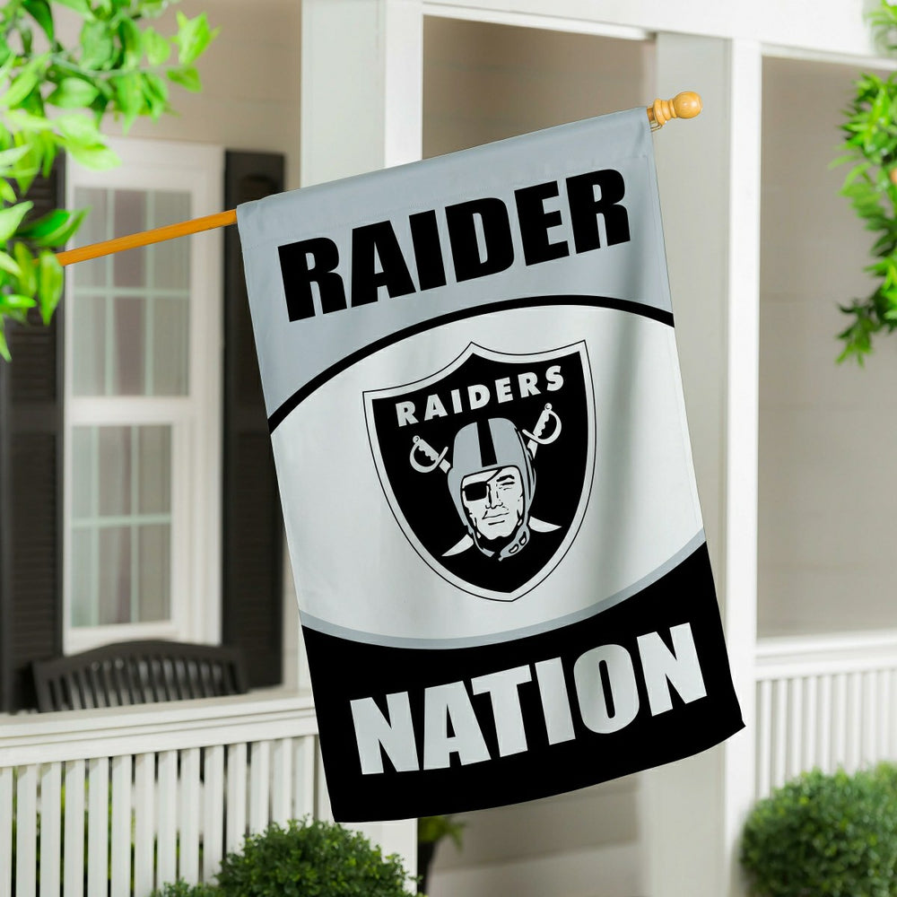Las Vegas Raiders Suede Flag, House, NFL