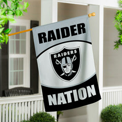 Las Vegas Raiders Suede Flag, House, NFL
