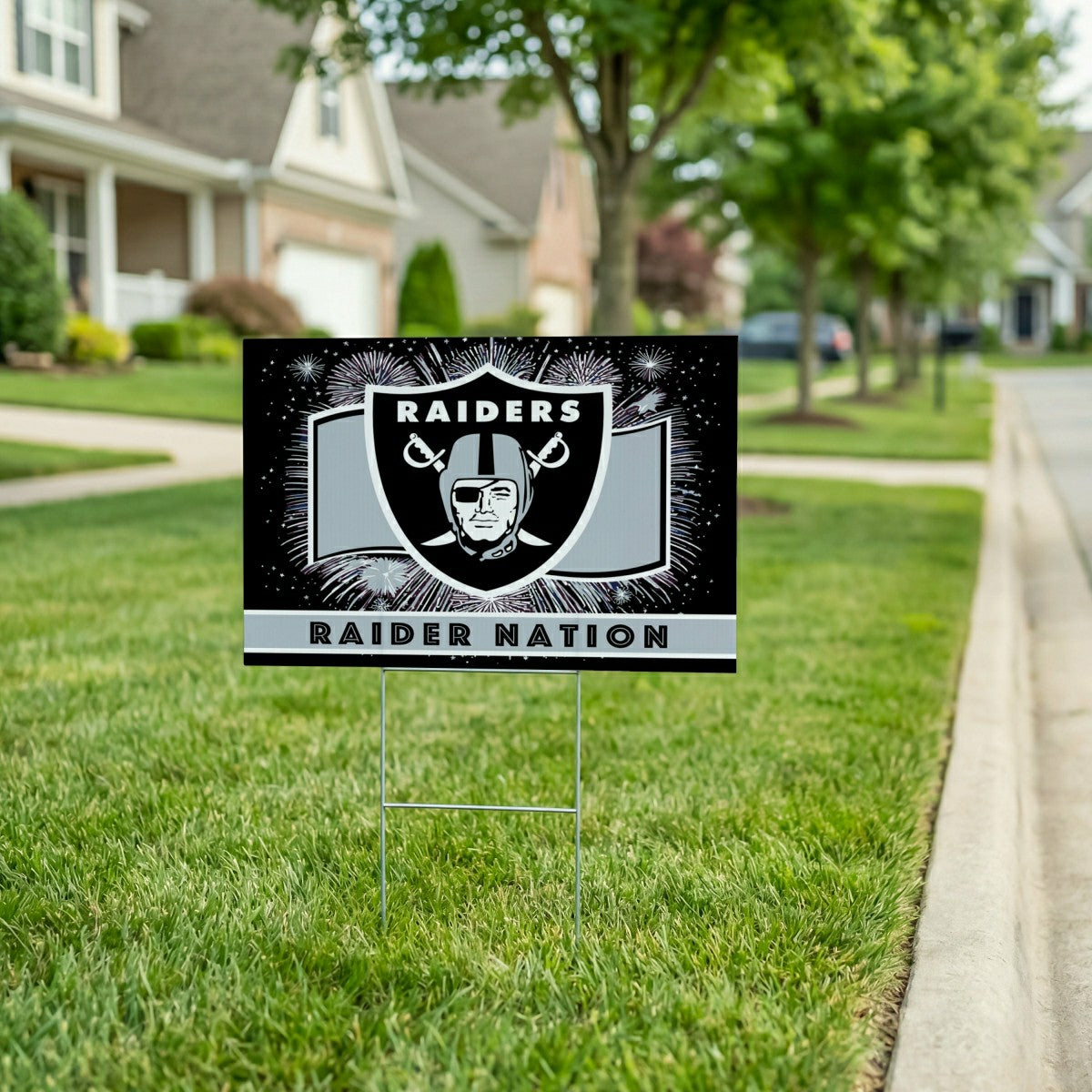 Las Vegas Raiders Yard Sign, Patriotic, NFL, Home