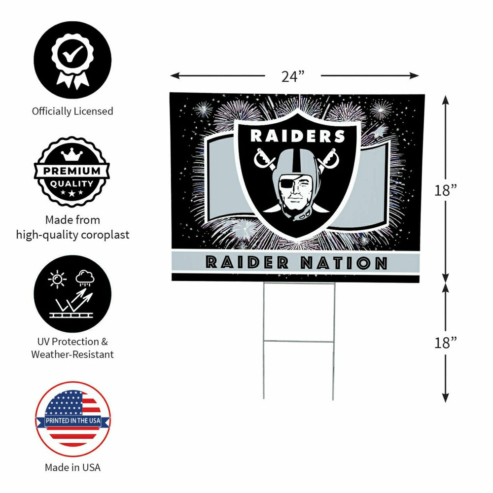 Las Vegas Raiders Yard Sign, Patriotic, NFL, Home