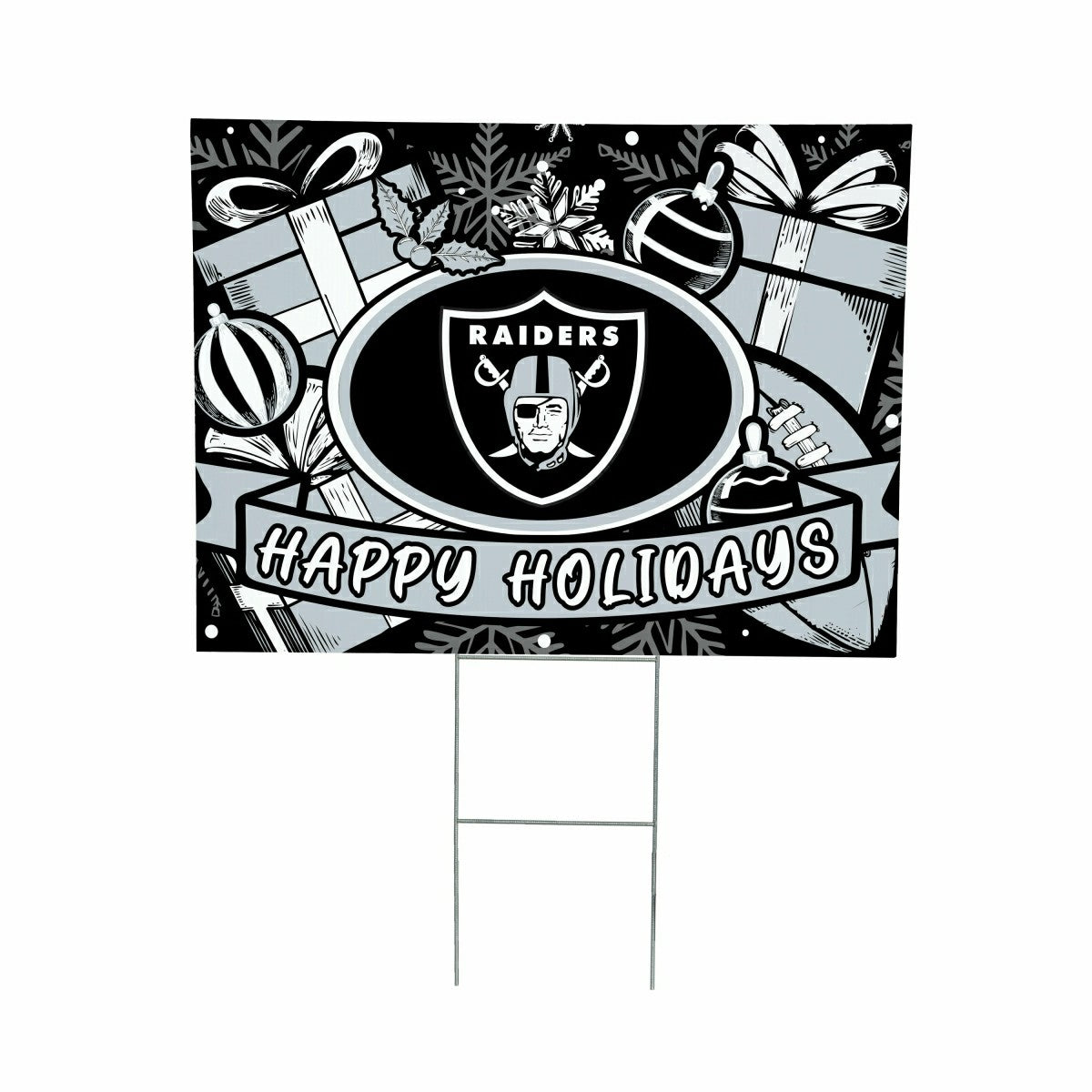 Las Vegas Raiders Coroplast Yard Sign, Holiday, NFL, Home